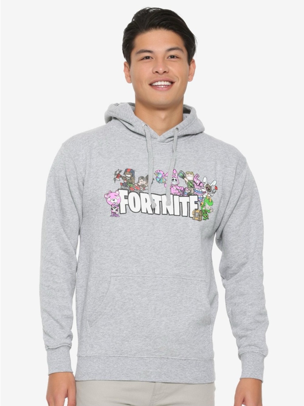 Fortnite Skins Grey Graphic Logo Pullover Hoodie Sweatshirt Gaming kid size XL